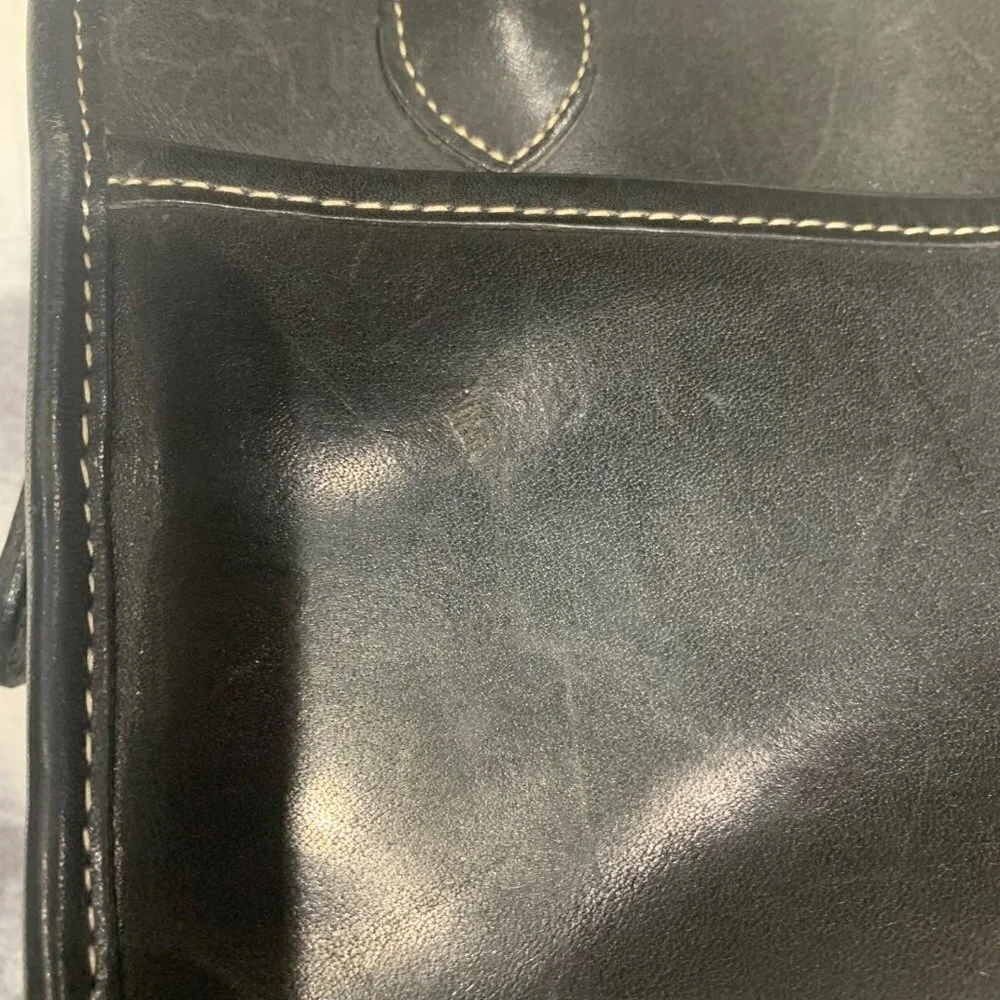 Brighton Leather Rect Shoulder Bag Purse Black and Brown Woven Straps - Picture 12 of 13